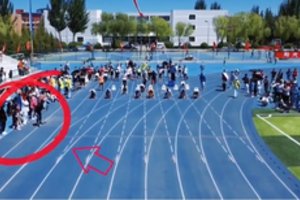 Kuriozinė situacija – kadrą gaudęs operatorius bėgo greičiau nei 100 metrų bėgimo dalyviai