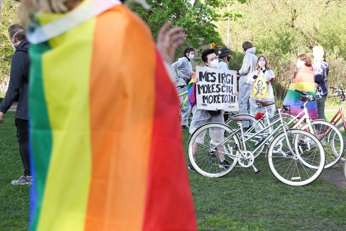 Didysis šeimos gynimo maršas . gėjai žvėryno pėsčiųjų tiltas LGBT<br>T.Bauro nuotr.