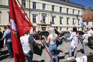 Vilniaus centre – dar vienas mitingas: kaltina, kad vaikus laiko įkaitais, žada kreiptis į teismą
