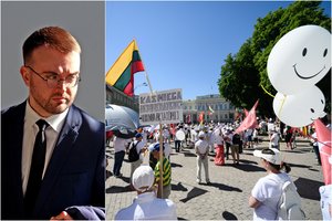 Trečią dieną susirinkę protestuotojai Prezidentūroje sulaukė G. Nausėdos patarėjo padėkos