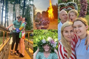 Audros nepabūgę žinomi žmonės atšventė Jonines: pynė vainikus ir šoko aplink laužus