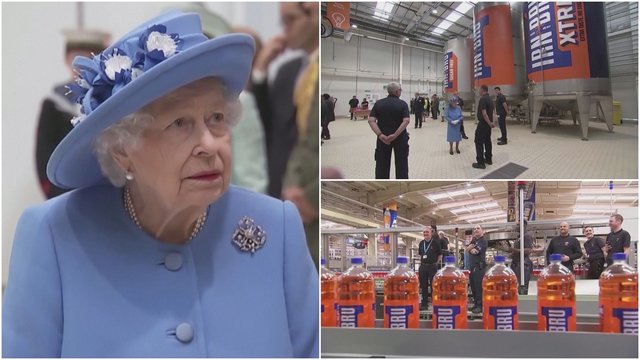 Po princo mirties – pirmas karalienės Elizabeth II vizitas Škotijoje: apsilankė limonado gamykloje