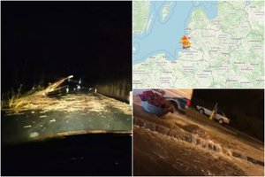 Klaipėdoje praūžusi audra pridarė daug problemų: virto medžiai, gatvės tapo upeliais 