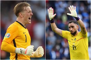 Anglijos ir Italijos vartų titanų dvikova: ką „Euro 2020” finale gali nuveikti G. Donnarumma ir J. Pickfordas?