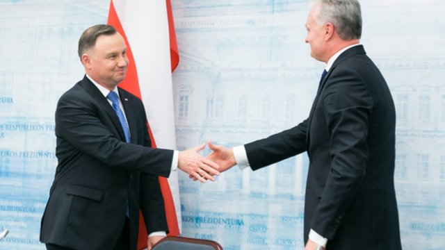 G. Nausėda apsilankė Lenkijoje: su prezidentu A. Duda jis aptarė saugumo klausimus ir migrantų krizę