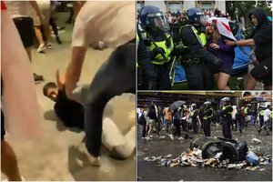 Londono gatvėse – gėdingas smurto protrūkis: spardė gulinčius italus, chuliganai bandė šturmuoti stadioną