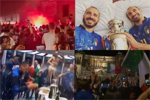 Ilgai laukto triumfo akimirkos: Europos čempione tapusi Italija šėlo iki pat paryčių