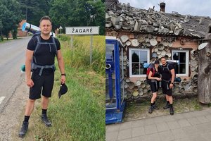 Andrius Rimiškis su žmona leidosi į piligriminį žygį: „Paskutinius kilometrus ėjome susirietę“