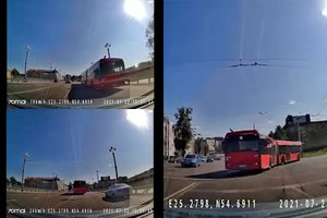 Vežti keleivius tinka ir degant raudonam šviesoforo signalui? Vilniaus viešojo transporto vairuotojas nemenkai prisidirbo