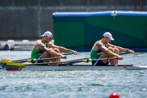 Irkluotojams sudegus ir B finale S. Ritteris užstojo naująjį partnerį: „Atidavėme visas jėgas“