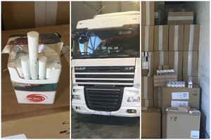 Muitininkai sulaikė du vilkikus iš Baltarusijos su 3,6 mln. eurų vertės kontrabanda