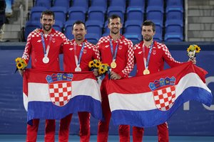 Kroatiškas Tokijo žaidynių vyrų dvejetų teniso finalas: atiteko tiek auksas, tiek sidabras