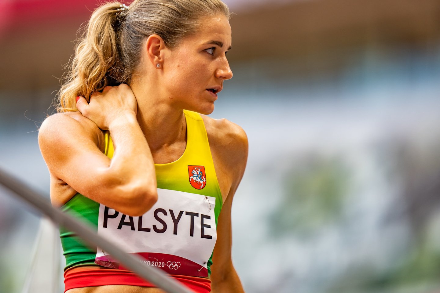  Šuolininkė į aukštį A.Palšytė po varžybų drąsiai kalbėjo apie Lietuvos sporto problemas.<br> V.Dranginio/LTOK nuotr.