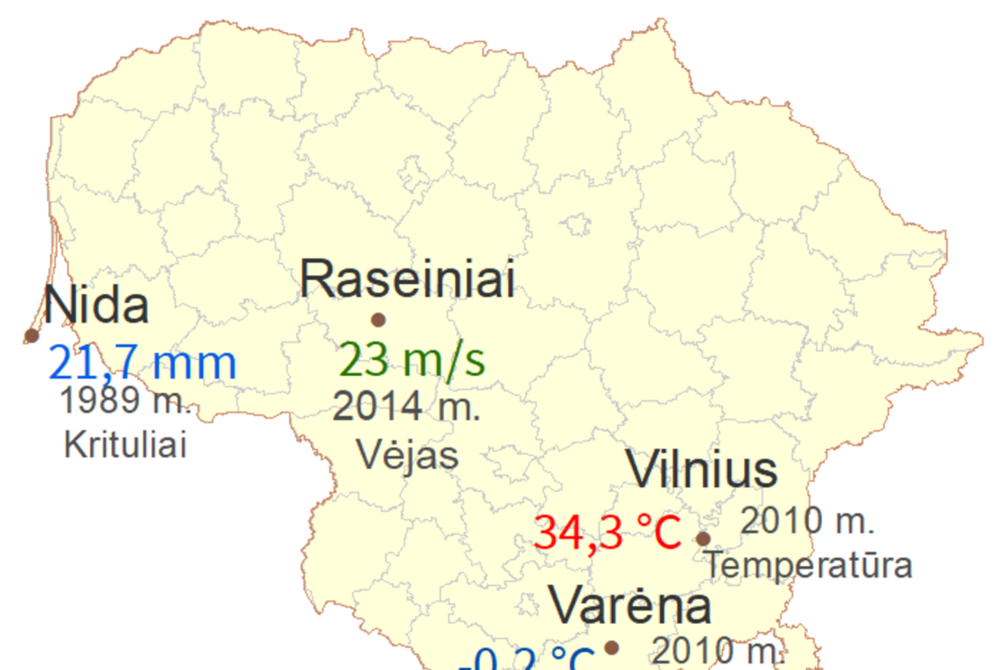 Žolinės orų rekordai Lietuvoje. <br>meteo.lt iliustracija.