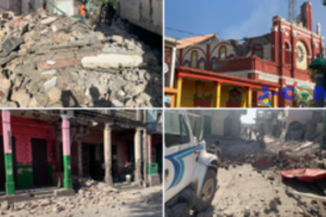 Haityje įvyko 7.2 balo žemės drebėjimas, aukų skaičius viršijo 300, tęsiasi išgyvenusiųjų paieškos