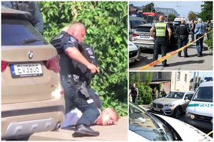 Vilnietis pranešė, kad nušovė žmoną: judrioje sostinės gatvėje BMW X3 apsupo policija ir medikai