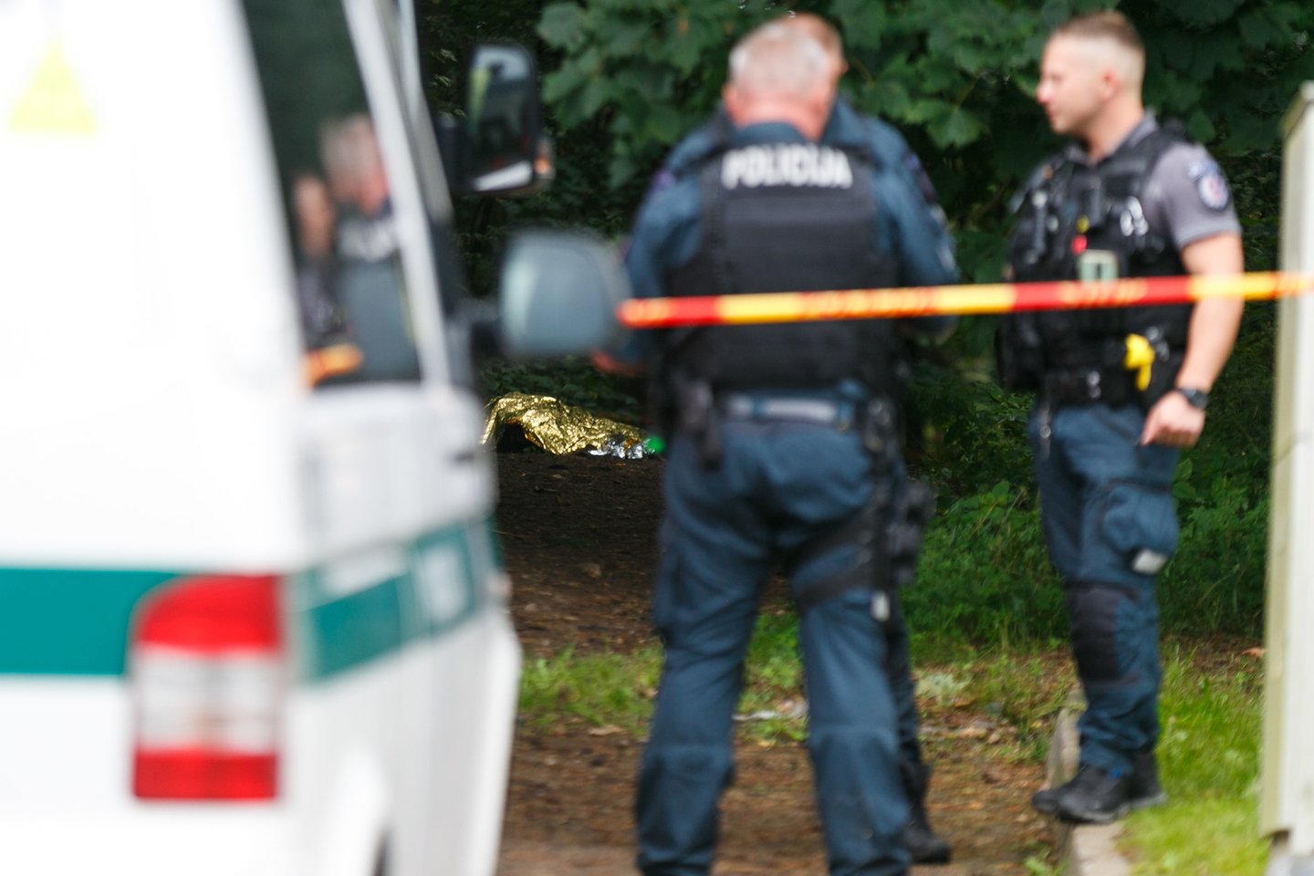 Vilniuje rastas kūnas su šautine žaizda, šalia – ginklai.<br> T.Bauro nuotr.