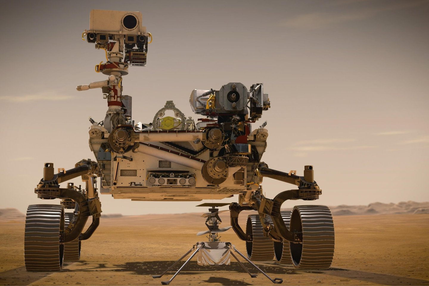 NASA mažasis Marso sraigtasparnis „Ingenuity“, nuskraidintas į Raudonąją planetą kartu su marsaeigiu „Perseverance“, atliko jau 12-ą sėkmingą autonominį skrydį.<br>NASA iliustr.