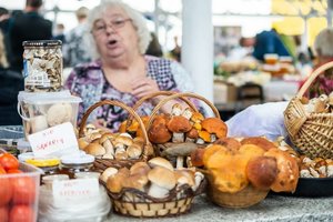 Panevėžio turguje – įvairiausios miško gėrybės: krepšys baravykų atsieina ir 45 eurus
