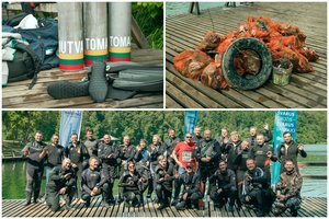 Vilniečių pamėgtame ežere: dažų kibirai, mobilieji telefonai ir net automobilis