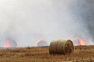 Aplinkosaugininkai primena: ražienas, žolę ir šiaudus deginti draudžiama