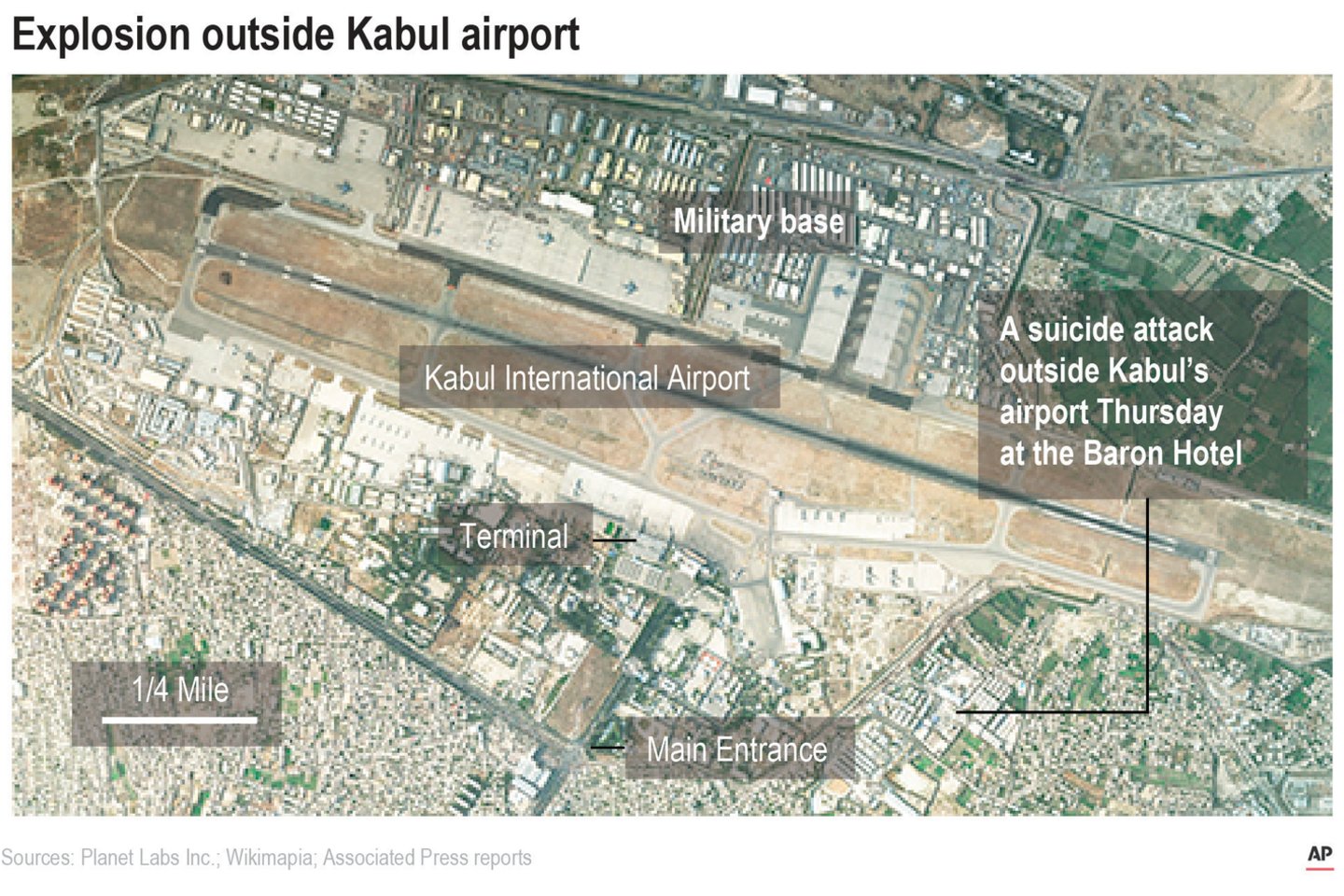 Oro uostą Kabule supurtė du sprogimai.<br>AP/Scanpix nuotr.