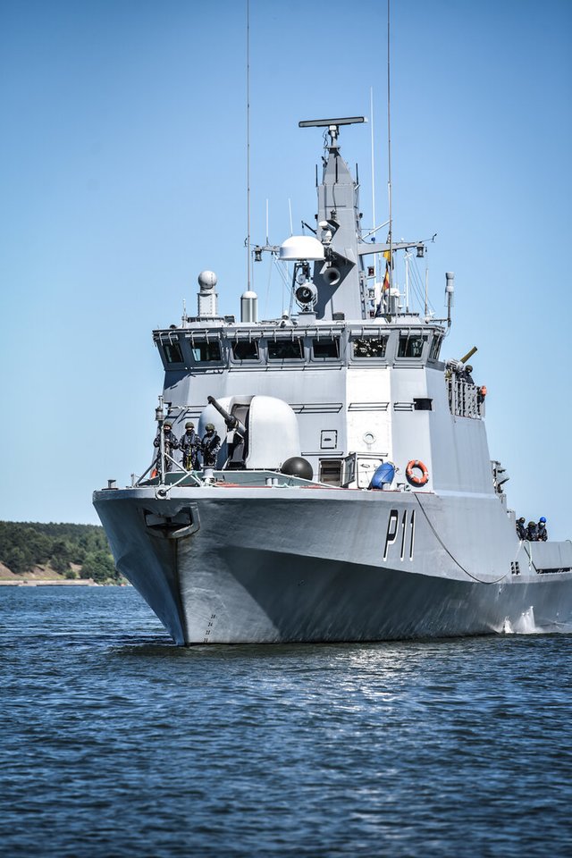  Lietuvos Karinių jūrų pajėgų patrulinis laivas P11 „Žemaitis“.<br> I. Želvytės nuotr.