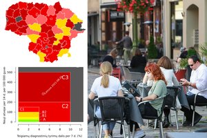 Lietuvoje – jau keturios juodosios COVID-19 savivaldybės: likusi Lietuva nudažyta raudonai