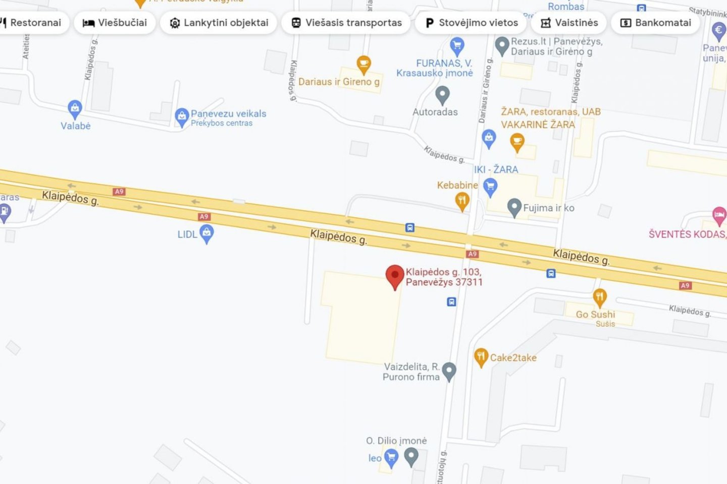 „Google“ žemėlapyje jau net yra pažymėta, kad Klaipėdos g. bus „Lidl“ parduotuvė.<br>jp.lt nuotr.