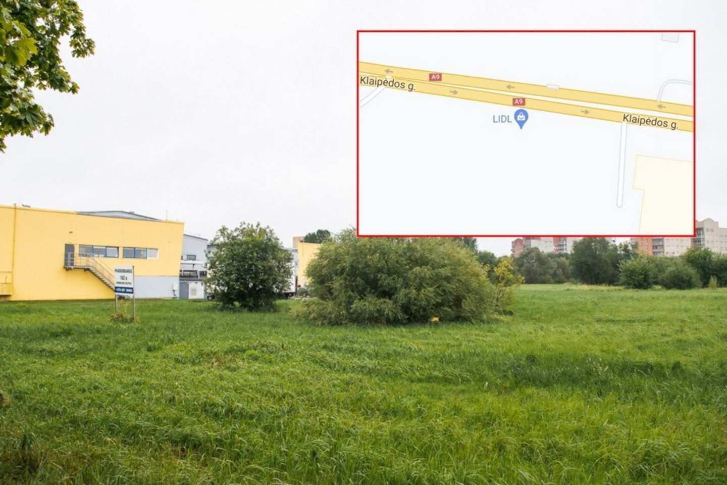 „Google“ žemėlapyje jau net yra pažymėta, kad Klaipėdos g. bus „Lidl“ parduotuvė.<br>R.Ančerevičiaus/jp.lt nuotr.
