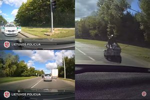 Motociklininkas nuo pareigūnų lėkė 140 km/val. greičiu – ir tai dar ne visi jo padaryti pažeidimai