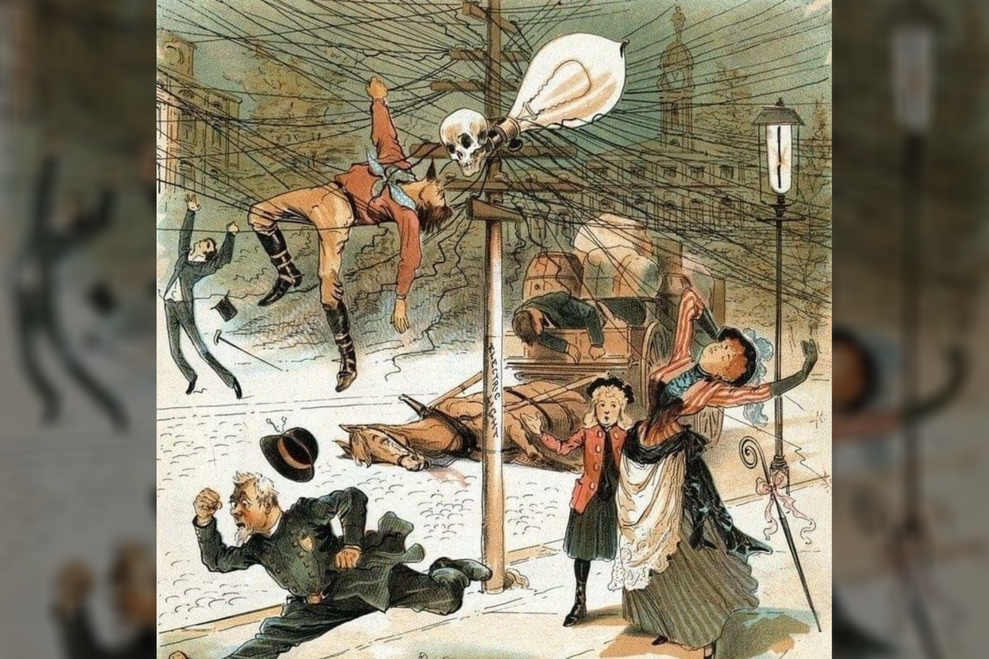  Elektros grėsmės., XIX a. pieš.