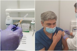 Santaros klinikose pradėta medikų revakcinacija: trečio skiepo laukė „tarsi manos iš dangaus“