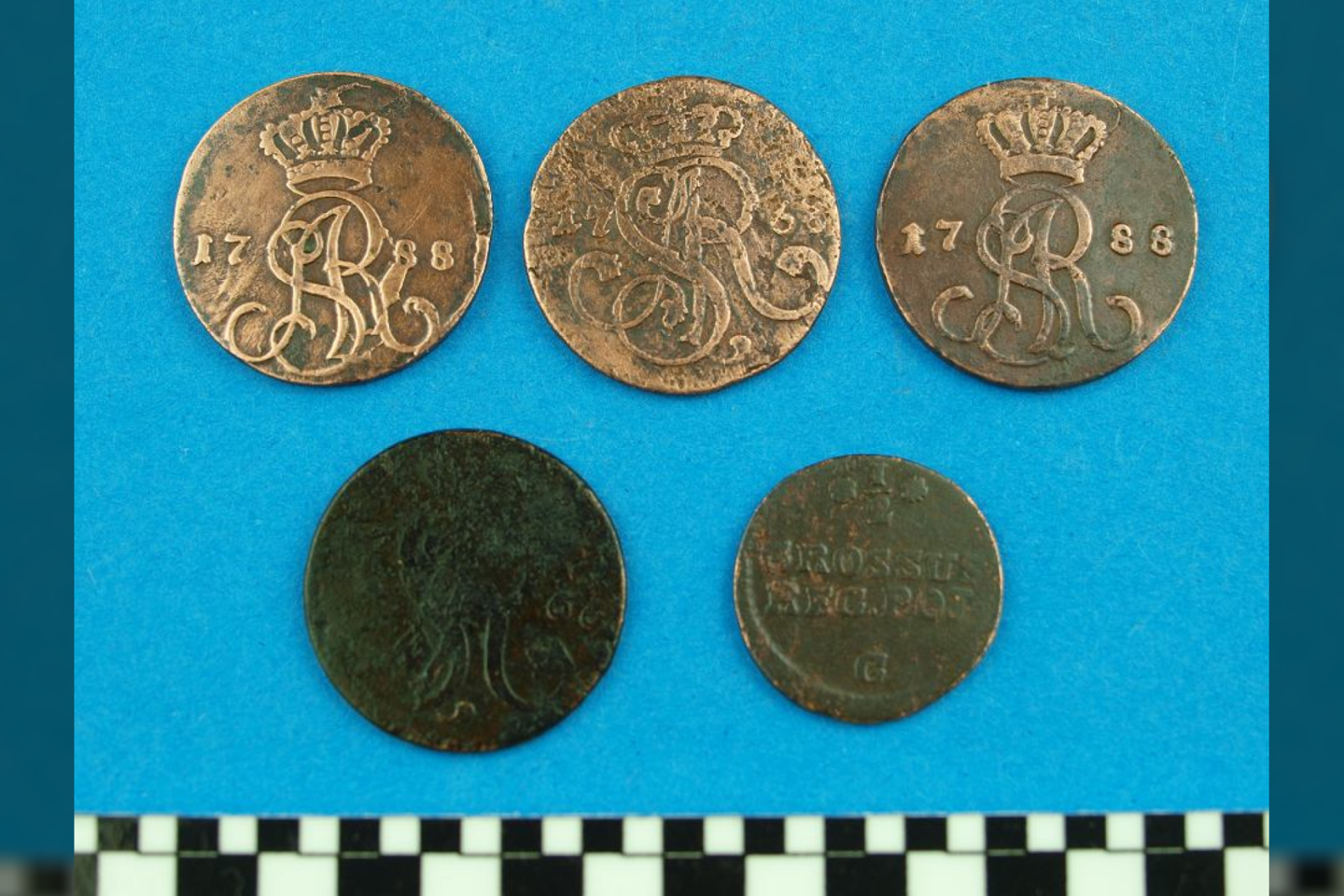  Kriptos viduje tyrėjai atrado 285 objektus, įskaitant 194 monetas.<br> Dr. A. Nierychlewskos nuotr.