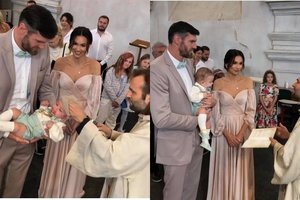 Kšištofas ir Tatjana Lavrinovičiai pakrikštijo savo sūnų