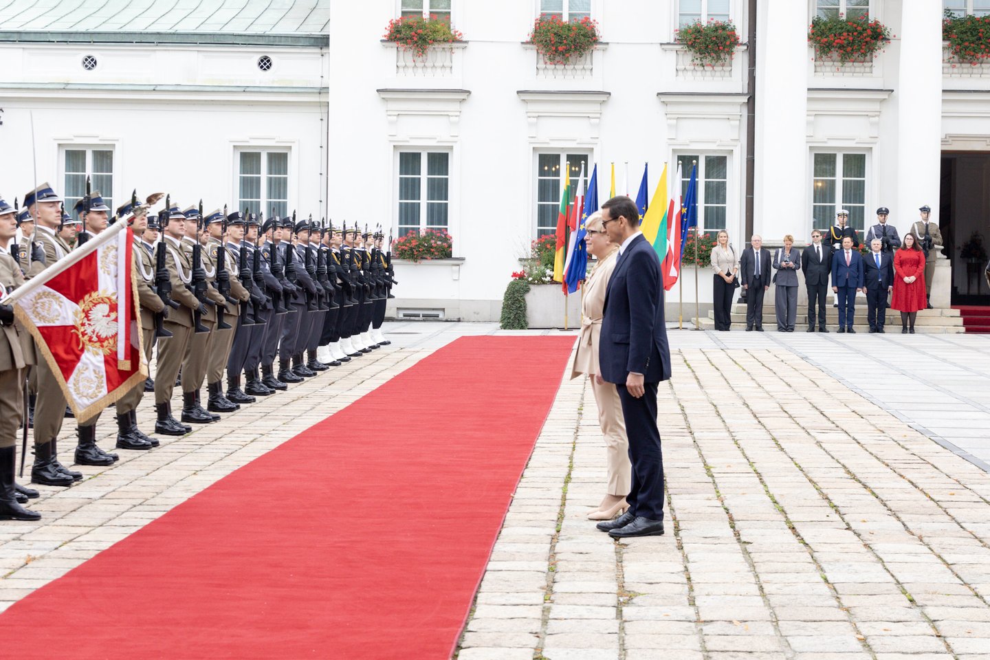  Varšuvoje vyko antrasis bendras Lietuvos ir Lenkijos vyriausybių posėdis, kuriam pirmininkavo I.Šimonytė ir Lenkijos Ministras Pirmininkas M.Morawieckis. <br> LRVK/L.Penek nuotr.