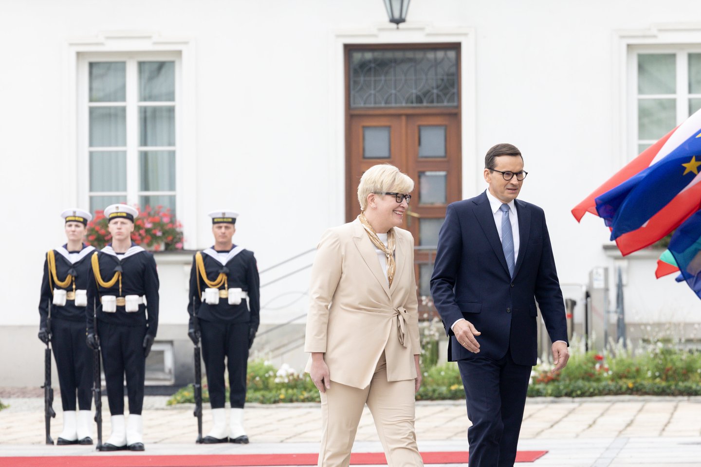  Varšuvoje vyko antrasis bendras Lietuvos ir Lenkijos vyriausybių posėdis, kuriam pirmininkavo I.Šimonytė ir Lenkijos Ministras Pirmininkas M.Morawieckis. <br> LRVK/L.Penek nuotr.