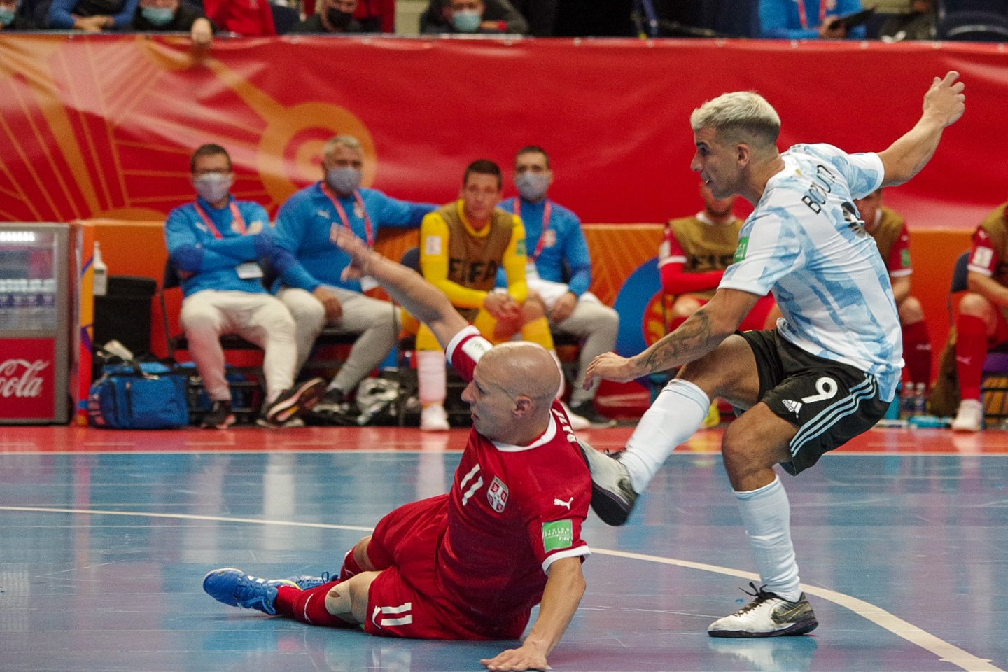 Argentina - Serbija futsal rungtynės.<br> V. Ščiavinsko nuotr.