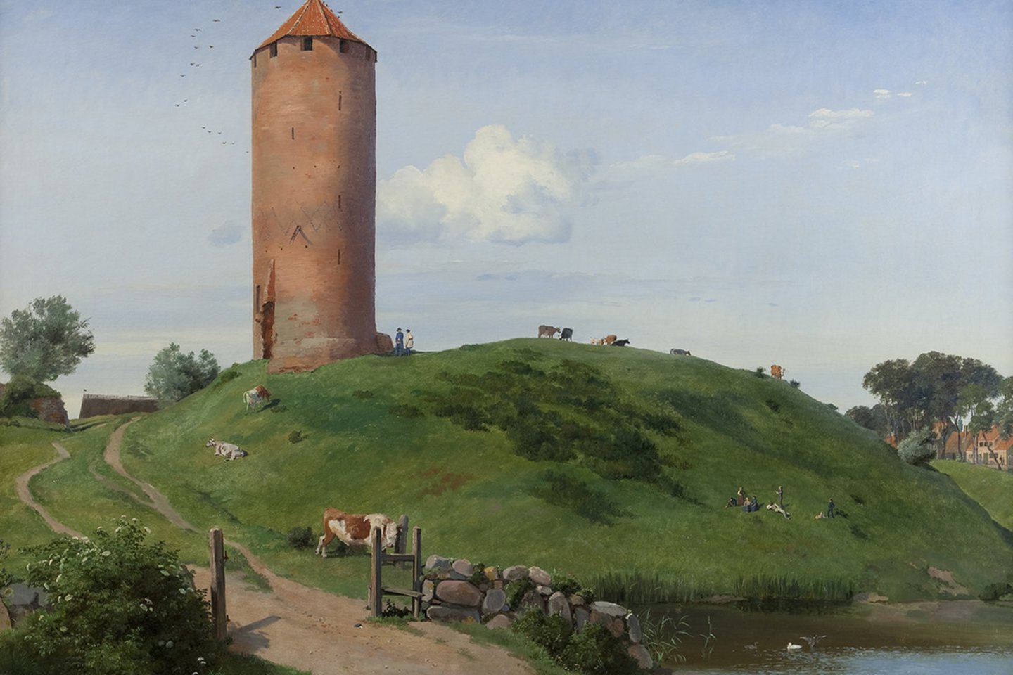 Johan Thomas Lundbye (1818–1848). Žąsies bokštas Vordingborge, Zelandijos saloje,1842 m.