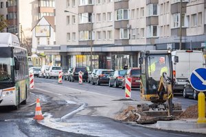 Panevėžio centras virto statybų aikštele: „Nesinori beveik savaitę vėluoti į darbą“