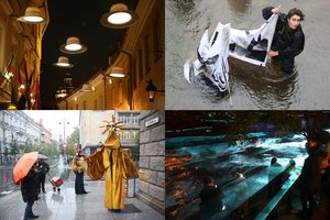 Lietus ir atvėsęs oras pakišo koją, bet „Kultūros nakties“ aistruoliai neatsisakė pramogų – leidosi net į dviračių žygį