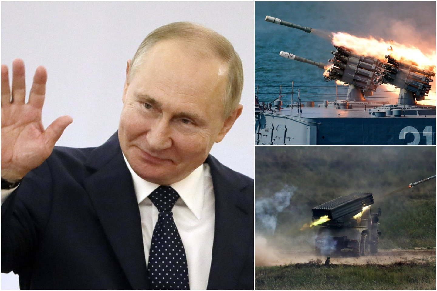  V.Putinas didina ginklavimosi tempus.<br> lrytas.lt koliažas.