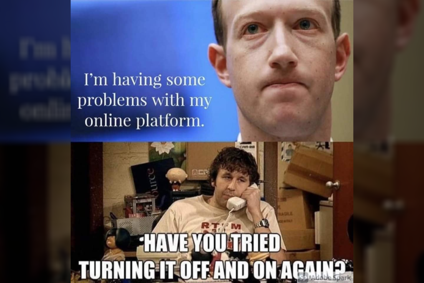  Internautai pokštauja apie  „Facebook“ ir jo paslaugų sutrikimą.