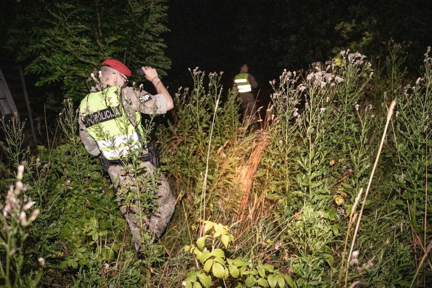 Naktinis patruliavimas pasienyje prie Ignalinos.
