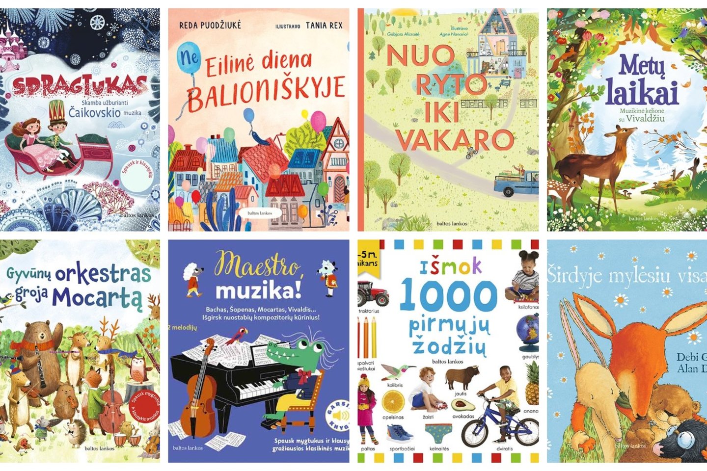 Leidyklos „Baltos lankos“ vaikiškų knygų kolekcija šį rudenį pasipildė naujomis knygelėmis.<br> Pranešimo spaudai nuotr.
