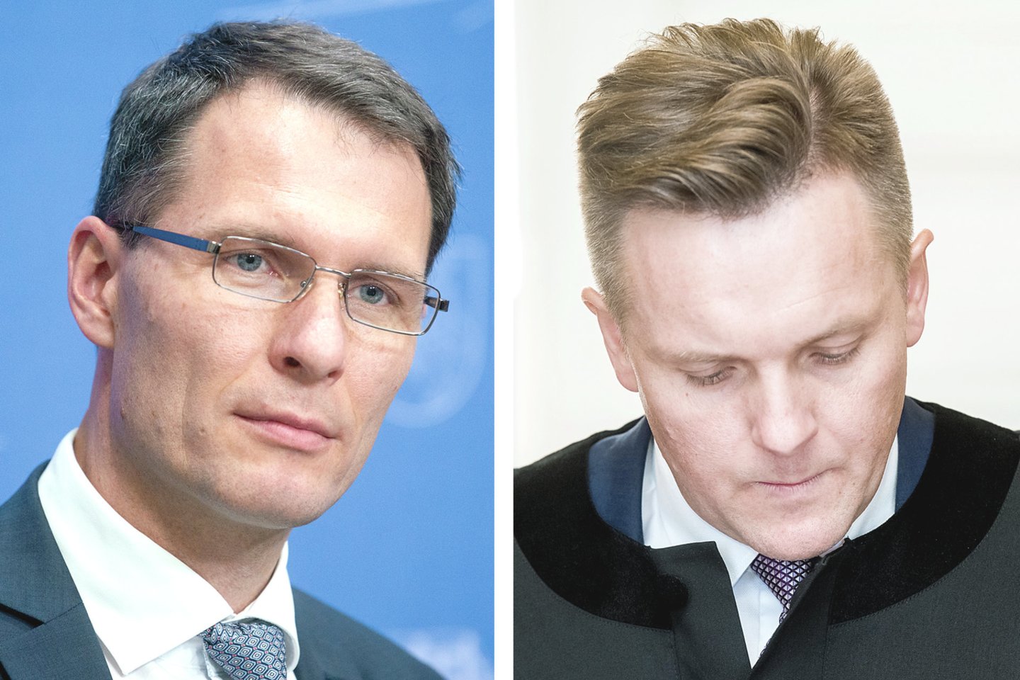 Buvęs teisingumo ministras E.Jankevičius (nuotr. kairėje) bandė paaiškinti, kodėl iškėlė drausmės bylą advokatui E.Dereškevičiui, gynusiam klientą.