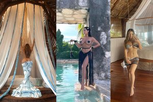 Demi Rose apvalumus demonstruoja Meksikoje: įamžintose akimirkose nei nuoga, nei apsirengusi