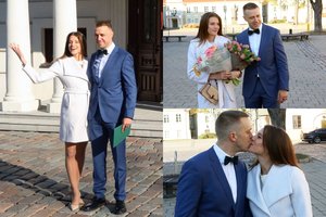 Kauno rotušėje susituokė „Žalgirio“ direktorius Paulius Motiejūnas ir šokėja Karolina Sklenytė