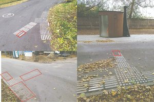 Nieko švento: įžūlūs nusikaltėliai iš grindinio išlupo net plienines plokštes, skirtas neregiams orientuotis aplinkoje