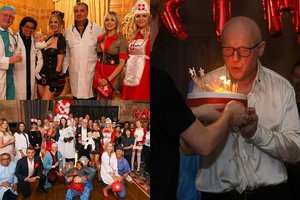 M. Vžesniauskaitė savo mylimajam milijardieriui surengė 69-ojo gimtadienio siurprizą: svečiai persirengė seselėmis ir gydytojais